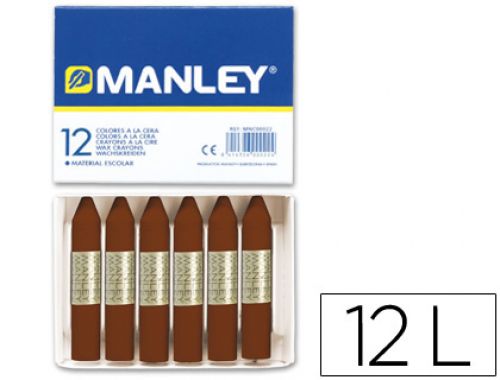 Lapis de cera manley 12 unidades pardo , Manley , 25838 , 8414326047267